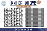 Knitted Pattern SVG Bundle Vol 2 | Cable Stitch Sweater Texture Wispy Willow Designs Company