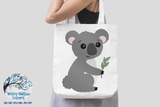 Koala Holding Leaf SVG Wispy Willow Designs Company