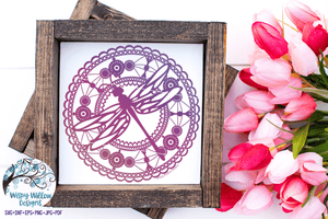 Lace Dragonfly Mandala SVG Wispy Willow Designs Company