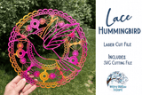 Lace Hummingbird Mandala for Laser Wispy Willow Designs Company