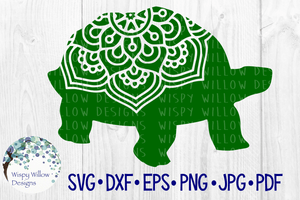 Land Turtle Mandala SVG Wispy Willow Designs Company