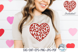Leopard Print Hearts SVG | Valentine's Day Cut File Wispy Willow Designs Company
