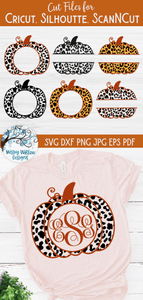 Leopard Pumpkin Monogram SVG Bundle Wispy Willow Designs Company