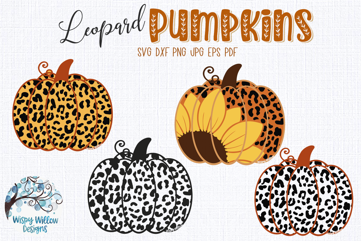Leopard Pumpkin SVGs Wispy Willow Designs Company