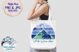Let's Wander - Watercolor Mountain Sublimation PNG Wispy Willow Designs Company