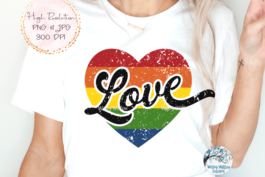 LGBTQ Love Heart Sublimation Png Wispy Willow Designs Company