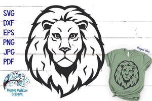 Lion Face SVG Wispy Willow Designs Company