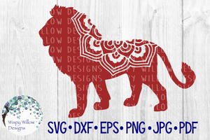 Lion Mandala SVG Wispy Willow Designs Company