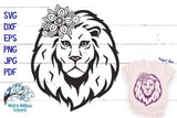 Lion with Flowers SVG Wispy Willow Designs Company