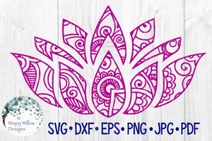 Lotus Flower Mandala SVG Wispy Willow Designs Company