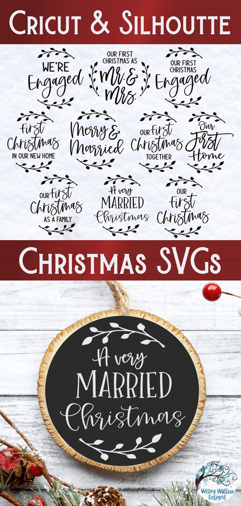 Love and Marriage Ornament SVG Bundle | Christmas SVGs Wispy Willow Designs Company
