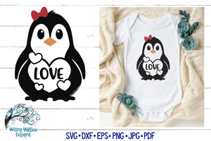 Love Penguin SVG Wispy Willow Designs Company