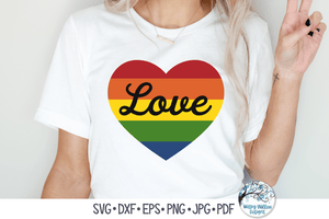 Love Rainbow Heart SVG Wispy Willow Designs Company