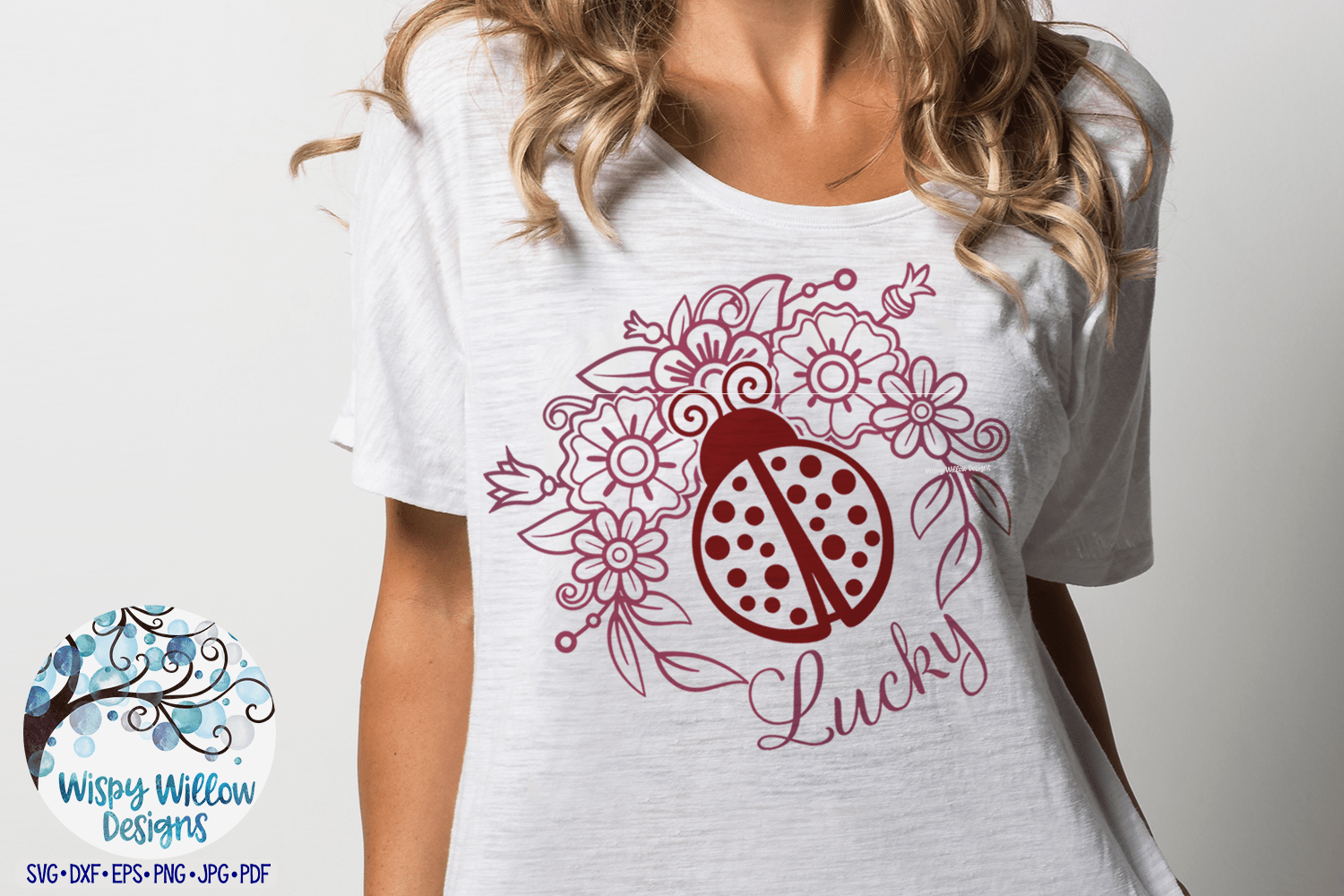 Lucky Ladybug Mandala SVG Wispy Willow Designs Company