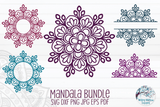Mandala Bundle - Set of 5 Half, Split, Monogram, Whole Mandala SVGs Wispy Willow Designs Company