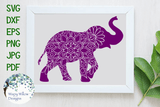 Mandala Elephant SVG Wispy Willow Designs Company