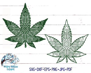Mandala Marijuana Leaf SVG Wispy Willow Designs Company