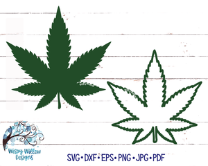 Marijuana Leaf SVG Wispy Willow Designs Company