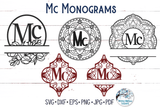 Mc Monogram SVGs Wispy Willow Designs Company