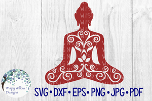 Meditating Buddha SVG Wispy Willow Designs Company