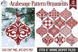 Mega Arabesque Christmas Ornament SVG Bundle for Home Depot Tiles Vol 1 Wispy Willow Designs Company
