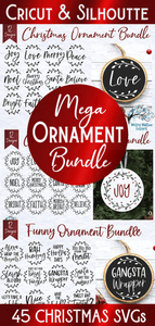 Mega Christmas Ornament SVG Bundle | Round Christmas SVG Wispy Willow Designs Company