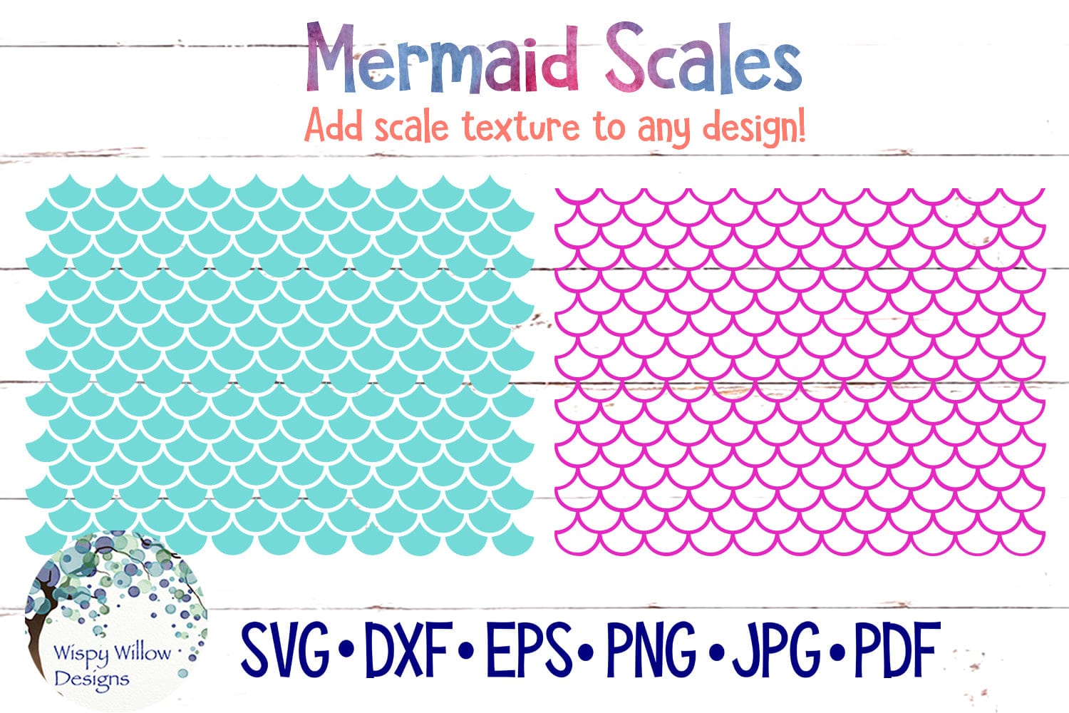 Mermaid Scales Pattern SVG Wispy Willow Designs Company