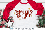 Merry and Bright SVG | Retro Christmas SVG Wispy Willow Designs Company