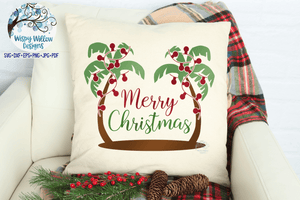 Merry Christmas Palm Trees SVG Wispy Willow Designs Company