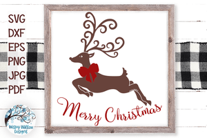 Merry Christmas Reindeer SVG Wispy Willow Designs Company