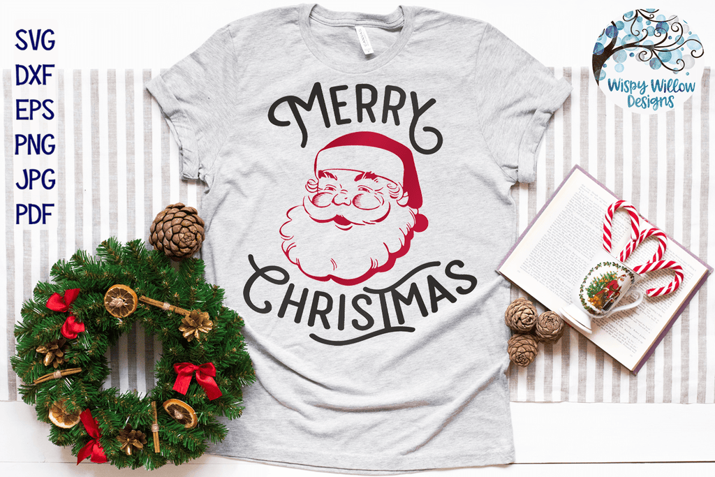 Merry Christmas Retro Santa Claus SVG Wispy Willow Designs Company