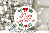 Merry Christmas Sign with Bow SVG Wispy Willow Designs Company
