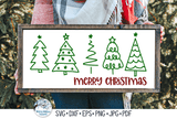 Merry Christmas Tree Doodles SVG Wispy Willow Designs Company