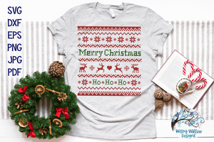 Merry Christmas Ugly Sweater SVG Wispy Willow Designs Company