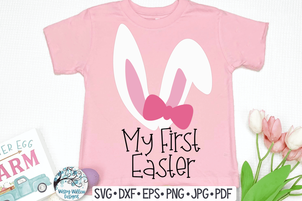 My First Easter SVG - Girl Bunny Wispy Willow Designs Company