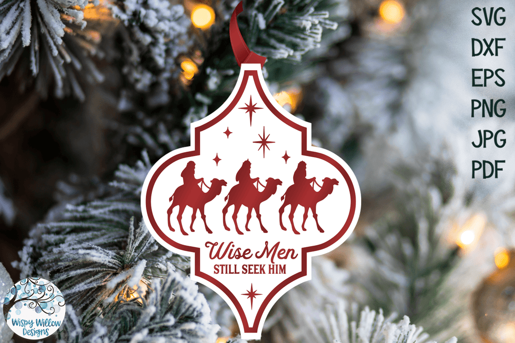 Nativity Arabesque Christmas Ornament SVG Bundle Wispy Willow Designs Company