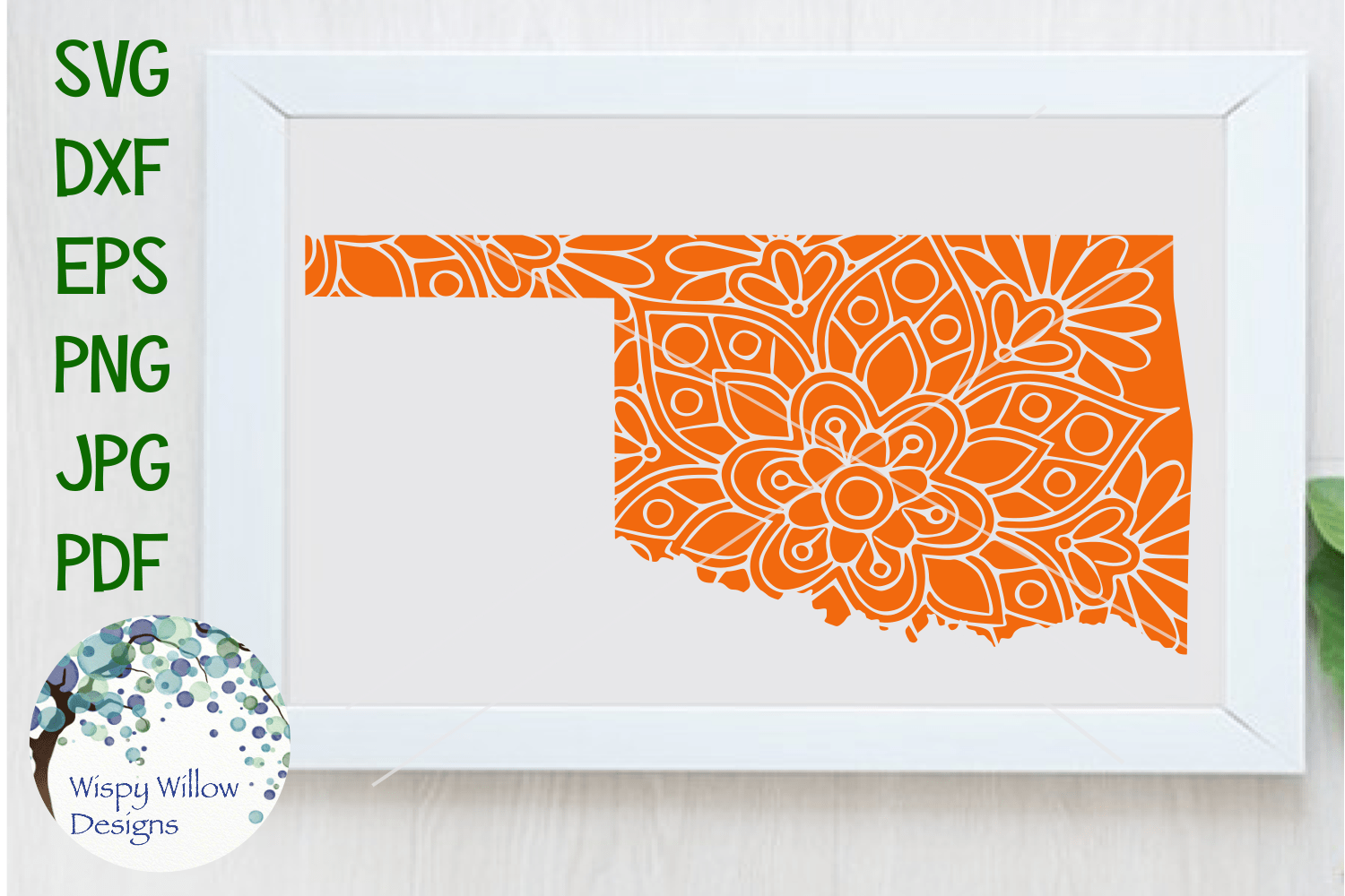 Oklahoma OK Mandala SVG Wispy Willow Designs Company