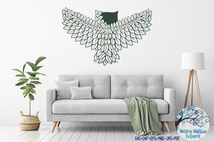 Owl Leaf Zentangle SVG Wispy Willow Designs Company