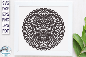 Owl Mandala SVG Wispy Willow Designs Company