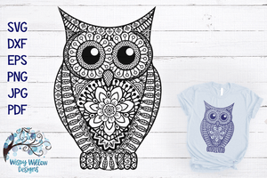 Owl Zentangle SVG Wispy Willow Designs Company