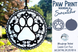 Paw Print Mandala Suncatcher for Laser or Glowforge Wispy Willow Designs Company