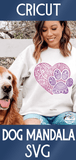 Paw Print with Heart Mandala SVG | Animal Zentangle SVG Wispy Willow Designs Company