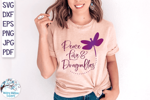 Peace Love and Dragonflies SVG Wispy Willow Designs Company