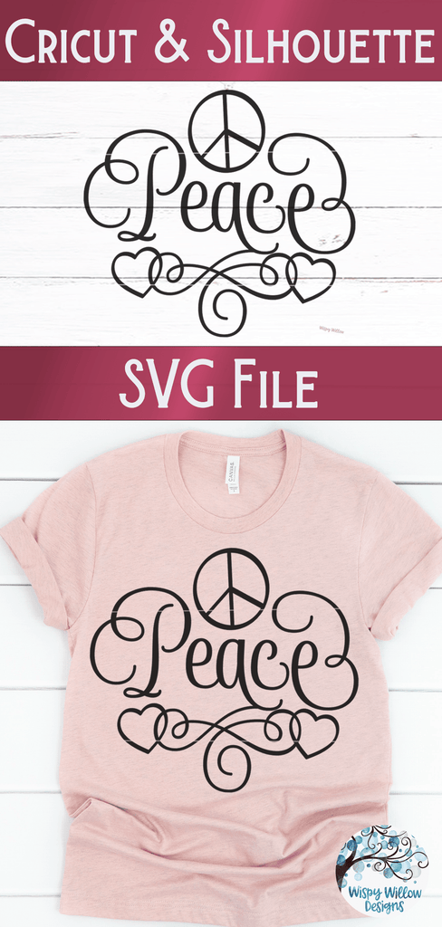 Peace SVG Wispy Willow Designs Company