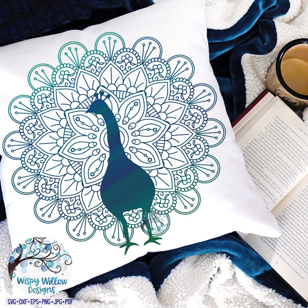 Peacock Mandala SVG Wispy Willow Designs Company