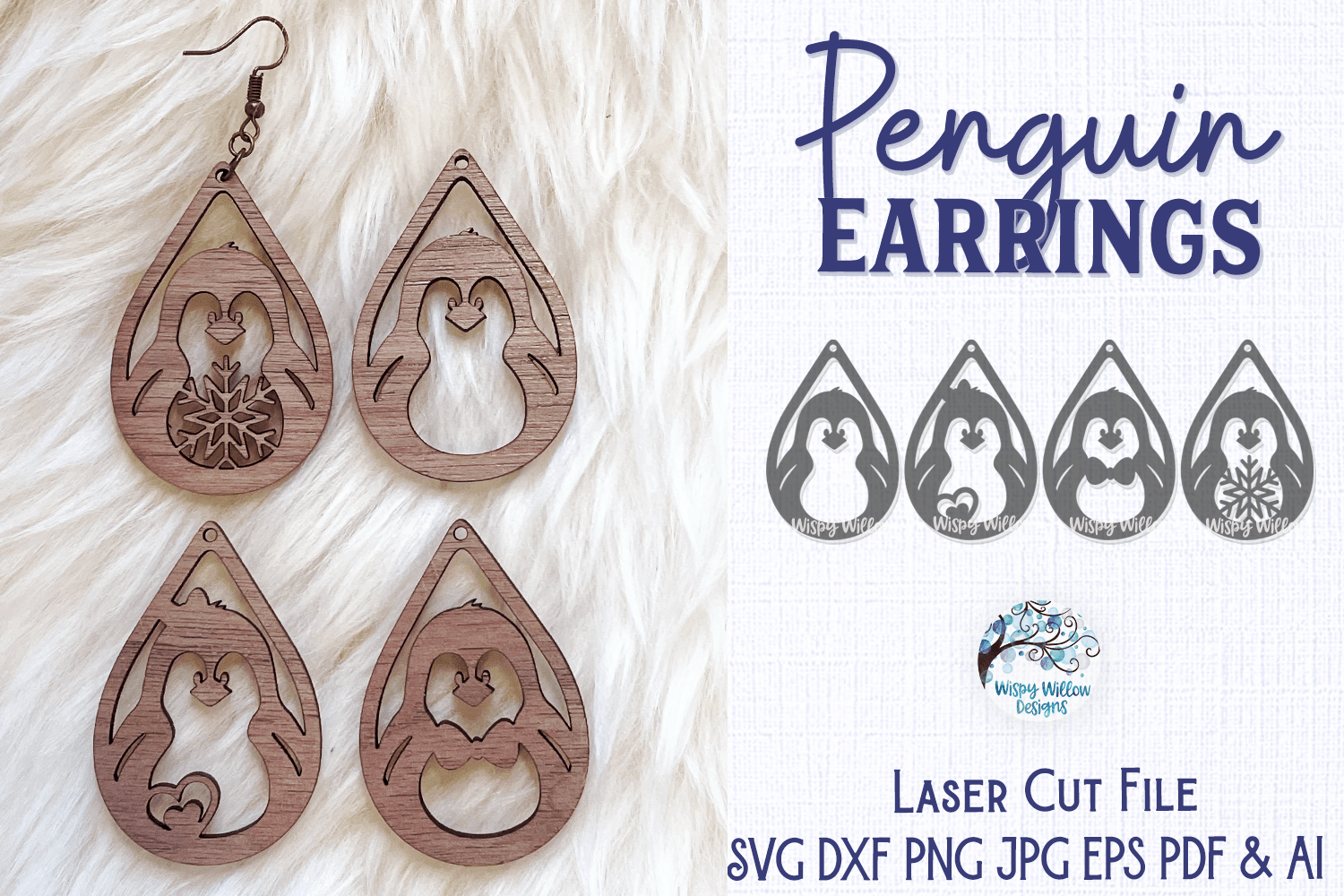 Penguin Earrings for Laser Wispy Willow Designs Company