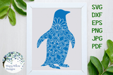 Penguin Mandala SVG Wispy Willow Designs Company