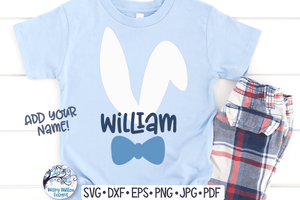 Personalized Boy Bunny Ears SVG Wispy Willow Designs Company