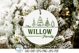 Personalized Family Name Christmas Tree Doodle SVG Wispy Willow Designs Company