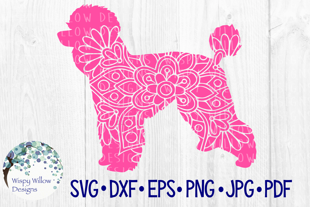 Poodle Dog Mandala SVG Wispy Willow Designs Company